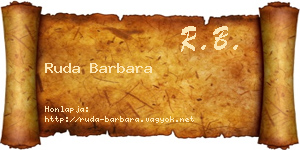 Ruda Barbara névjegykártya